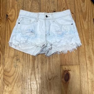 Denim, ripped, jean shorts